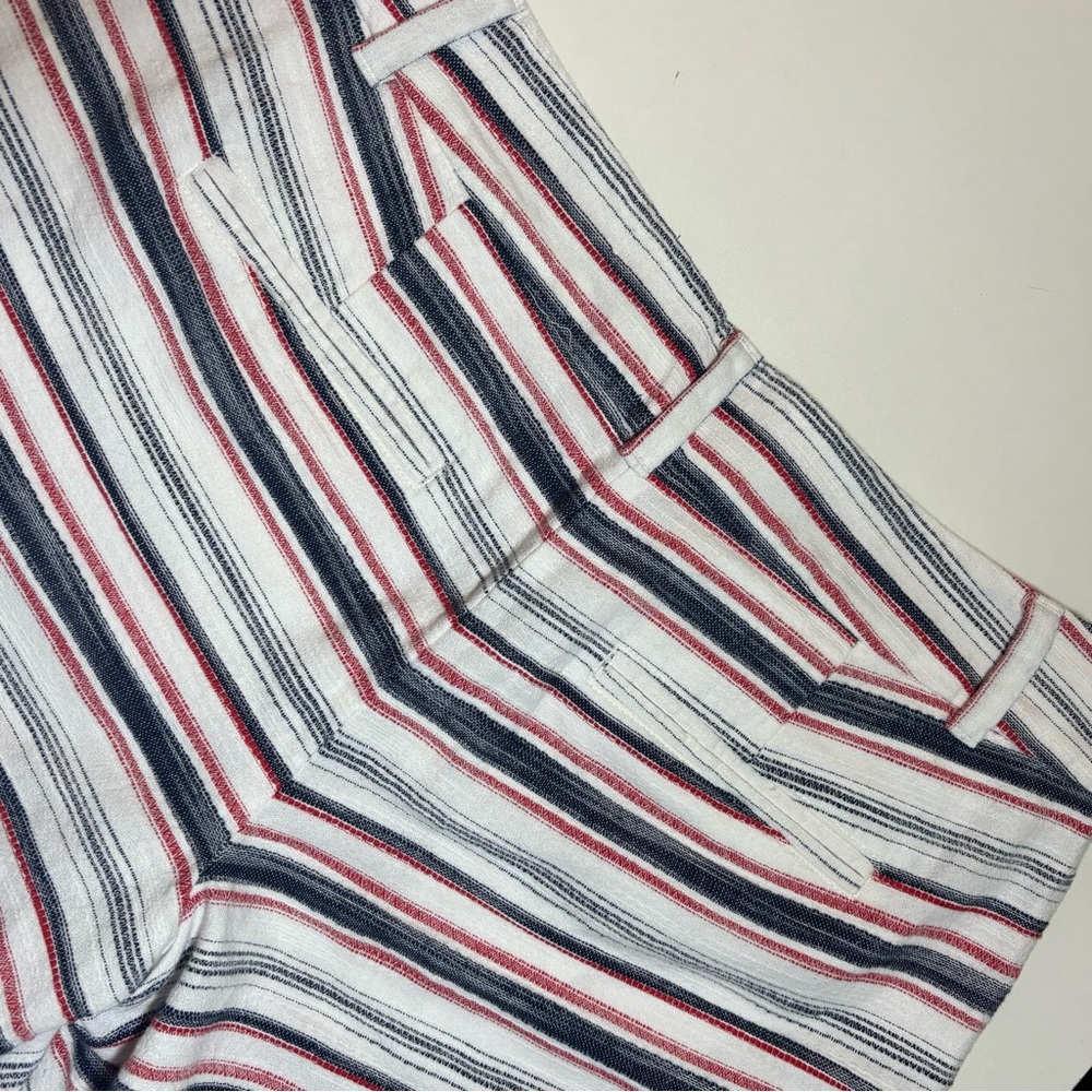 Loft Mid Rise 6 Shorts Striped Red/White/Blue 100% Cotton Size 4 - Picture 7 of 13